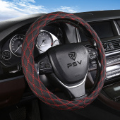 Оплетка на руль PSV RADIKAL (Черный/Отстрочка красная) XL, экокожа 