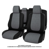 Чехлы Mitsubishi Outlander III 2012-2018 г. - черная экокожа + серая алькантара "Оригинал"