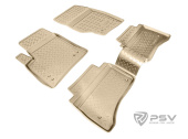 Коврики VW Touareg I 2002-2010 г. - борт. беж "АВС"