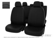 Чехлы Mitsubishi Outlander III 2012-2018 г. - черный/отстрочка черная, экокожа "Оригинал"