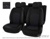 Чехлы Mitsubishi Lancer IX 2000-2010 г. - Sd, РОМБ /отстрочка серая, черная экокожа + серая алькантара *Оригинал*