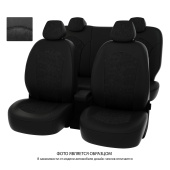 Чехлы Chevrolet Lacetti 2004-2013/Ravon Gentra 2015-> черная экокожа + черная алькантара *Оригинал*