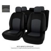 Чехлы Toyota Corolla XI 2012-> черно-серая экокожа "Оригинал"