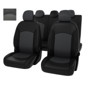 Чехлы Hyundai Solaris II/Kia Rio IV 2017-> Sd (Comfort/Prestige) черно-серая экокожа "Оригинал"