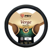 Оплетка на руль  PSV VERGE Fiber (Черный/Отстрочка синяя) M, экокожа