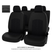 Чехлы VW Golf V, VI/Jetta V 2003-2012 г. - черная экокожа + черная алькантара *Оригинал*