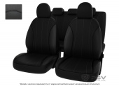 Чехлы Kia Sorento II 2009-2020 г. - черный/отстрочка черная, экокожа "Оригинал"