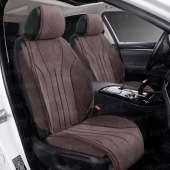 Накидки 2D A004PL237 FRONT (Темно-Коричневый), на переднее сиденье (1 шт.), алькантара