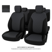 Чехлы Hyundai Creta II 2021-> РОМБ/отстрочка серая, черно-серая экокожа "Оригинал"