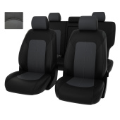 Чехлы Hyundai Tucson III 2015-2021 г. - 7 п/г, черно-серая экокожа "Оригинал"