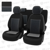 Чехлы Chevrolet Cobalt II 2011-2016 г./Ravon R4 2016-> черная экокожа + серый велюр *Оригинал*