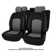 Чехлы Toyota Camry XV70 2017-> РОМБ/черная экокожа + серая алькантара "Оригинал"