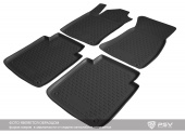 Коврики VW Jetta VI 2010-> 3D (полиуретан) черный "Autofamily"   