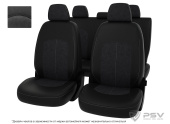 Чехлы Mitsubishi Outlander III 2018-> Рестайлинг 3, черная экокожа + серая алькантара "Оригинал"