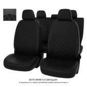 Чехлы VW Golf V, VI/Jetta V 2003-2012 г. - РОМБ/отстрочка белая, черная экокожа *Оригинал*