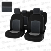 Чехлы Ford Focus III 2011-2019 г. - (Trend Sport, Titanium) черная экокожа + серый велюр "Оригинал"