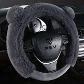 Оплетка на руль искусственный мех PSV MISHKA Premium (Серый) M