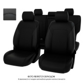 Чехлы Kia Sportage IV 2018-> Рестайлинг, 5 подголовников, черный/отстрочка черная, экокожа "Оригинал"