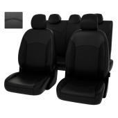 Чехлы Hyundai Solaris II/Kia Rio IV 2017-> Sd (Comfort/Prestige) черный/отстрочка черная, экокожа "Оригинал"