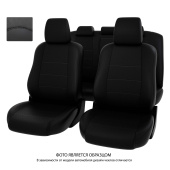Чехлы Mitsubishi Lancer X 2011-2017 г. - Рестайлинг, Sd , черный/отстрочка черная, экокожа "Оригинал"