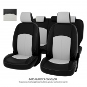 Чехлы VW Golf VII 2012-2020 г. - (Trendline) черно-белая экокожа "Оригинал"