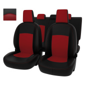 Чехлы Nissan Qashqai I 2006-2013 г. - черно-красная экокожа "Оригинал"