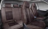 Накидки 5D PSV Sport (Т.Коричневый), комплект на весь салон, экокожа + текстиль