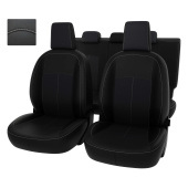 Чехлы Nissan Qashqai II 2013-> черный/отстрочка белая, экокожа "Оригинал"