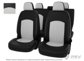 Чехлы Mitsubishi Outlander III 2012-2018 г. - черно-белая экокожа "Оригинал"