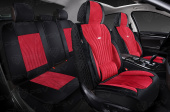 Накидки 5D PSV Angel Velur (Черно-Красный), комплект на весь салон, велюр
