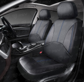 Чехлы PSV Imperial Next 2 FRONT  (Черный/отстрочка синяя), экокожа