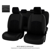 Чехлы Mazda 3 II 2008-2013 г. - Hb черная экокожа + черная алькантара "Оригинал"