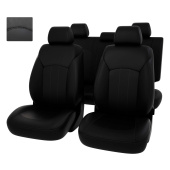Чехлы Chevrolet Cruze I 2009-2015 г. - 5 подголовников, черный/отстрочка черная, экокожа "Оригинал"