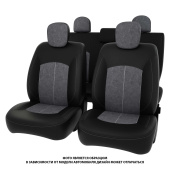Чехлы Honda Civic VIII 2005-2011 г. - Sd черная экокожа + серая алькантара *Оригинал*
