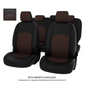Чехлы Mazda 3 II 2008-2013 г. - Sd черно-коричневая экокожа "Оригинал"