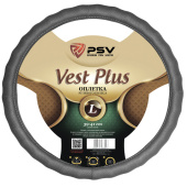 Оплетка на руль  PSV VEST (EXTRA) PLUS Fiber (Серый) L, экокожа
