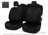 Чехлы Ford Kuga II 2012-2016 г. - черный/отстрочка черная, экокожа "Оригинал"