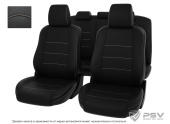 Чехлы Mazda 6 II 2007-2013 г. - Sd черный/отстрочка белая, экокожа "Оригинал"