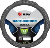 Оплетка на руль PSV RACE CARBON (Серый) M, экокожа 