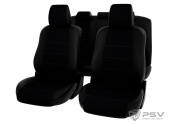 Чехлы Mazda 6 II 2007-2013 г. - Sd  черная экокожа + черная алькантара "Оригинал"