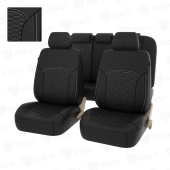 Чехлы PSV Forester Next (Черный/отстрочка белая), терморомб "Сота" + экокожа