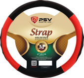 Оплетка на руль  PSV STRAP Fiber (Черно-Красный) М, экокожа