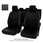 Чехлы VW Amarok 2010-> черный/отстрочка белая, экокожа "Оригинал"