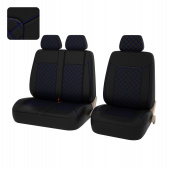 Чехлы PSV Elegant Next TRANSIT (Черный/Ромб синий/отстрочка синяя), ромб + экокожа