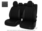 Чехлы Kia Sorento II 2009-2020 г. - черный/отстрочка черная, экокожа "Оригинал"