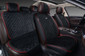 Накидки 2D "PREMIUM" PSV Soft (Черный/Кант Красный), комплект на весь салон