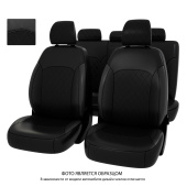 Чехлы Kia Seltos I 2019-> РОМБ / отстрочка черная, экокожа "Оригинал"