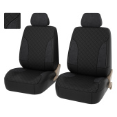 Чехлы PSV King Next 2 FRONT (Черный/отстрочка белая),черная алькантара терморомб + экокожа