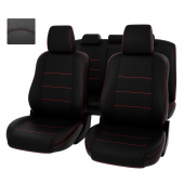 Чехлы Mazda 6 III 2012-> черный/отстрочка красная, экокожа "Оригинал"