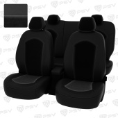 Чехлы Hyundai Solaris II/Kia Rio IV 2017-> Sd (Comfort/Prestige) черная экокожа + черный велюр "Оригинал"
